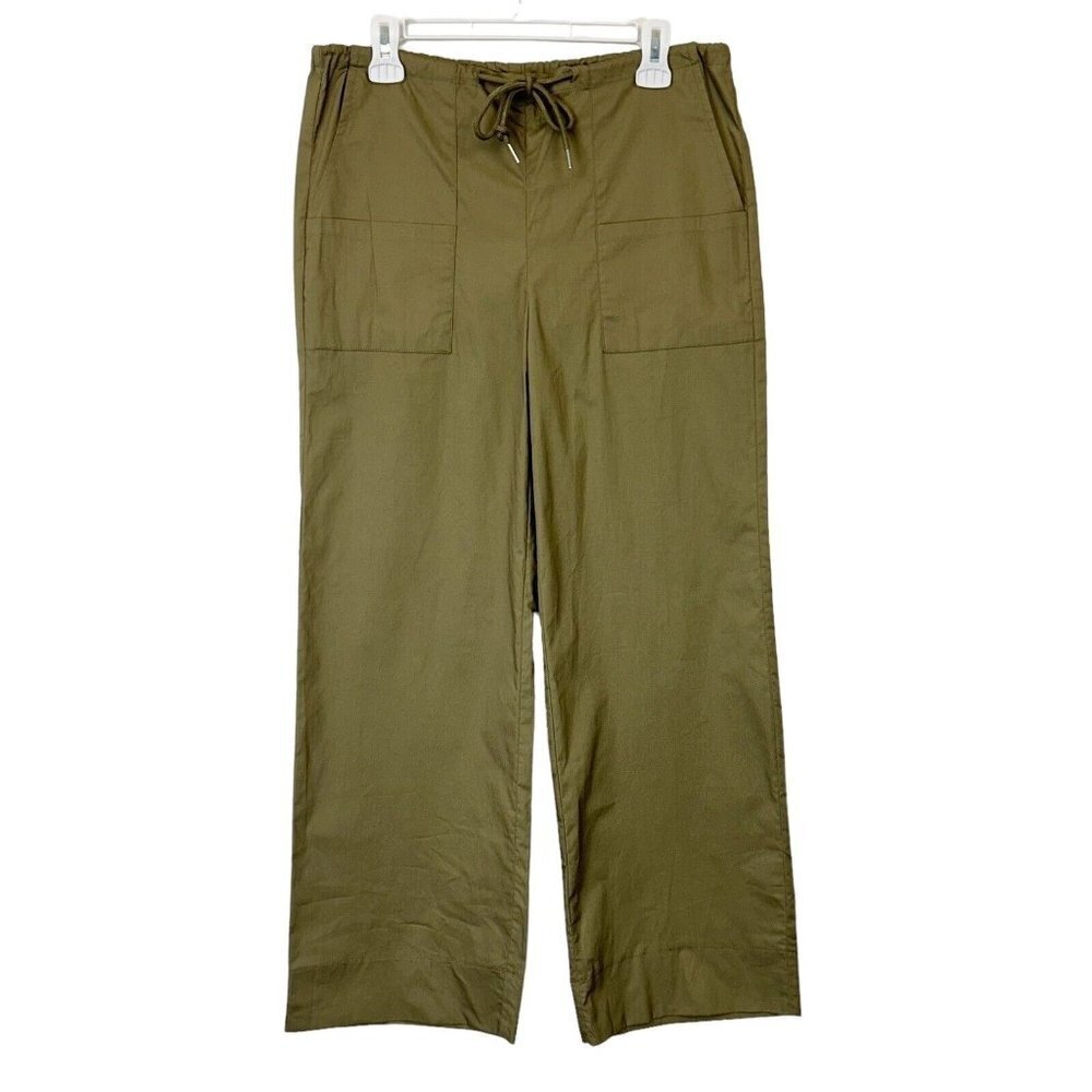 NEW Princess Polly Wide Leg Pants Womens Size 2 Green Khaki Drawstring